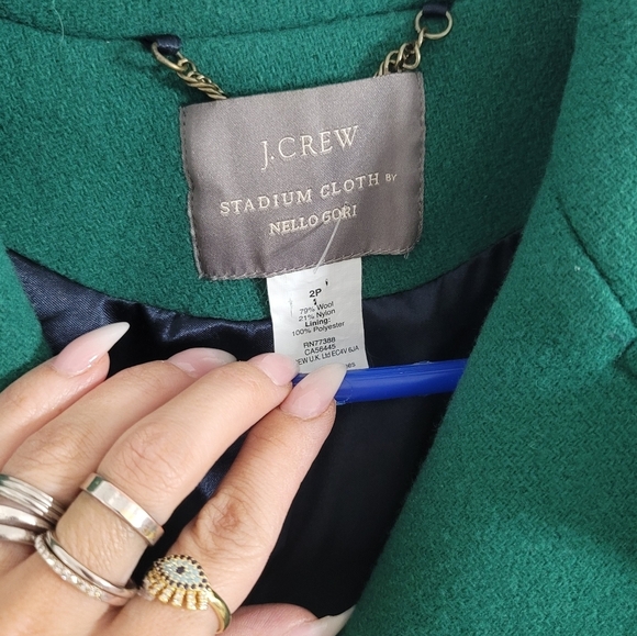 J.Crew Green Wool Stadium cloth by nello gori Coat - Picture 7 of 8